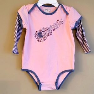 "Levi's Rocks" light pink long sleeved onesie/bodysuit
